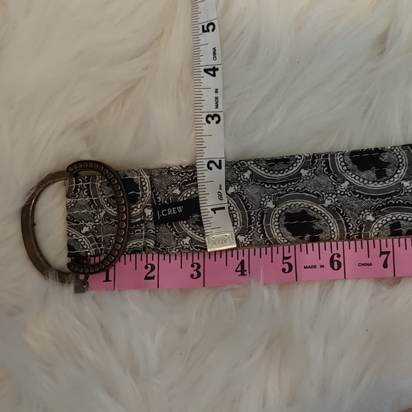 JCrew Y2K Blk/white lady brooch canvas Belt Sz S-L 🛍BOGO🛍 - Picture 7 of 8